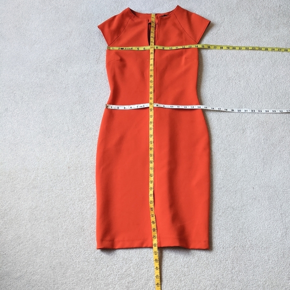 Zara orange stretch midi dress size small - Picture 8 of 8
